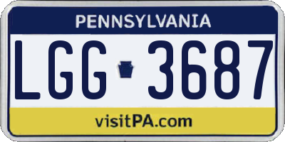 PA license plate LGG3687