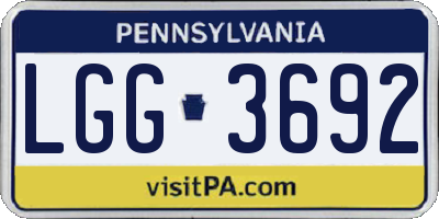 PA license plate LGG3692