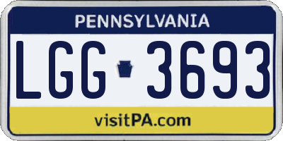 PA license plate LGG3693
