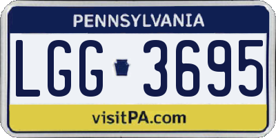 PA license plate LGG3695