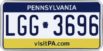 PA license plate LGG3696