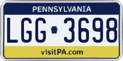PA license plate LGG3698