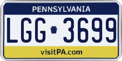 PA license plate LGG3699