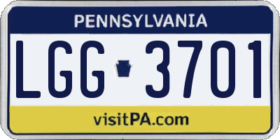 PA license plate LGG3701