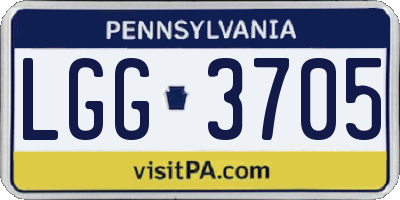 PA license plate LGG3705
