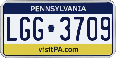 PA license plate LGG3709