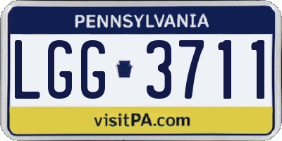 PA license plate LGG3711