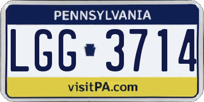 PA license plate LGG3714