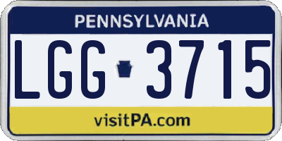 PA license plate LGG3715