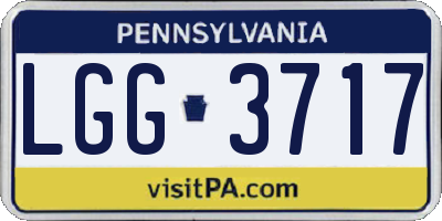 PA license plate LGG3717