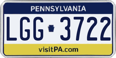 PA license plate LGG3722