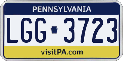 PA license plate LGG3723