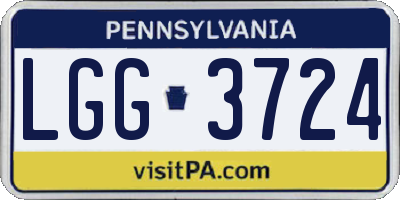 PA license plate LGG3724