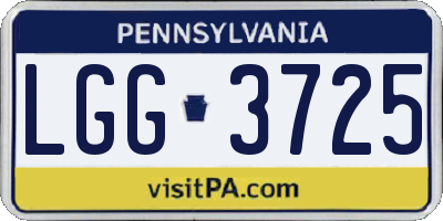 PA license plate LGG3725