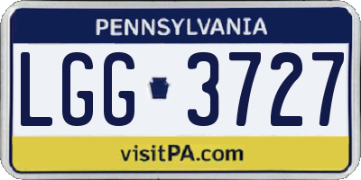PA license plate LGG3727
