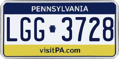 PA license plate LGG3728