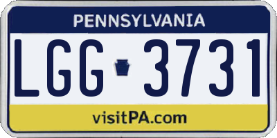 PA license plate LGG3731