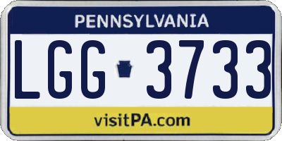 PA license plate LGG3733