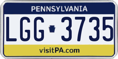 PA license plate LGG3735