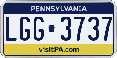 PA license plate LGG3737