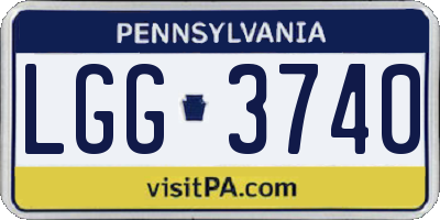 PA license plate LGG3740