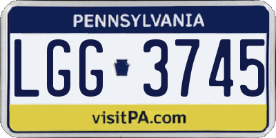 PA license plate LGG3745