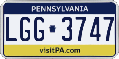 PA license plate LGG3747