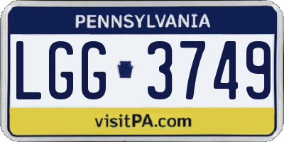 PA license plate LGG3749