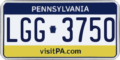 PA license plate LGG3750