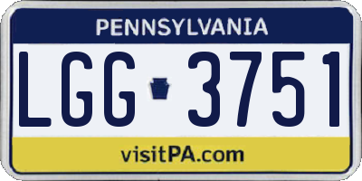 PA license plate LGG3751