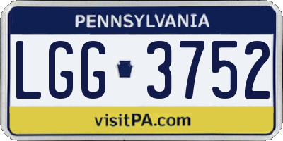 PA license plate LGG3752