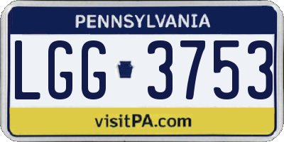 PA license plate LGG3753