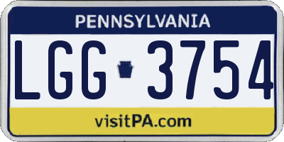 PA license plate LGG3754