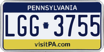 PA license plate LGG3755