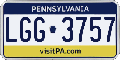 PA license plate LGG3757