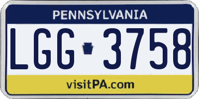 PA license plate LGG3758