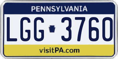 PA license plate LGG3760