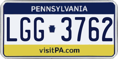 PA license plate LGG3762