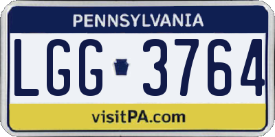 PA license plate LGG3764