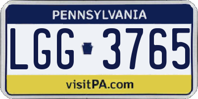 PA license plate LGG3765