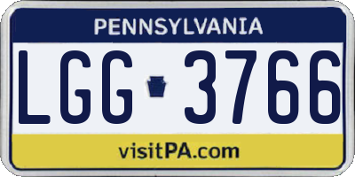 PA license plate LGG3766
