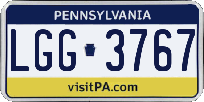 PA license plate LGG3767