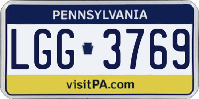 PA license plate LGG3769