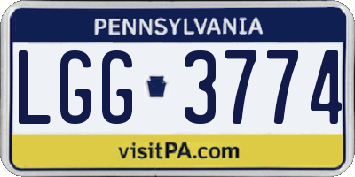 PA license plate LGG3774