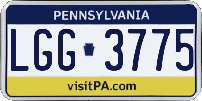 PA license plate LGG3775