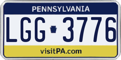 PA license plate LGG3776