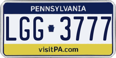 PA license plate LGG3777
