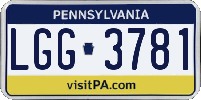 PA license plate LGG3781