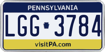PA license plate LGG3784