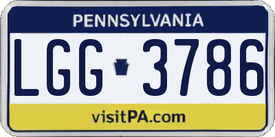 PA license plate LGG3786